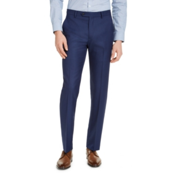 Alfani Men Slim Fit Stretch Solid Suit Pants Navy Size 38X30 - Picture 1 of 1